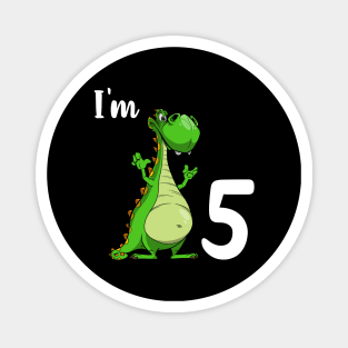 I'm 5 Dino kid's birthday party Magnet